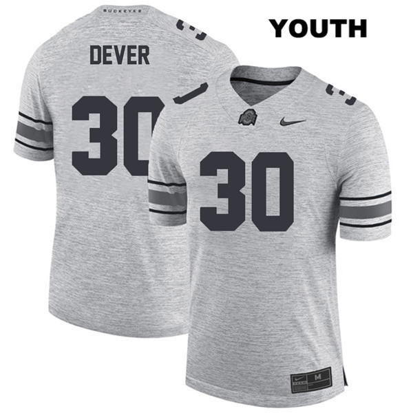 Ohio State Buckeyes Youth Kevin Dever #30 Gray Authentic Nike College NCAA Stitched Football Jersey MP19P07FL